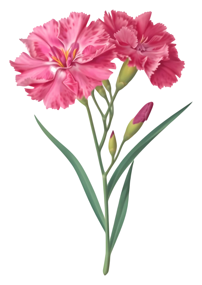 Two pink carnation